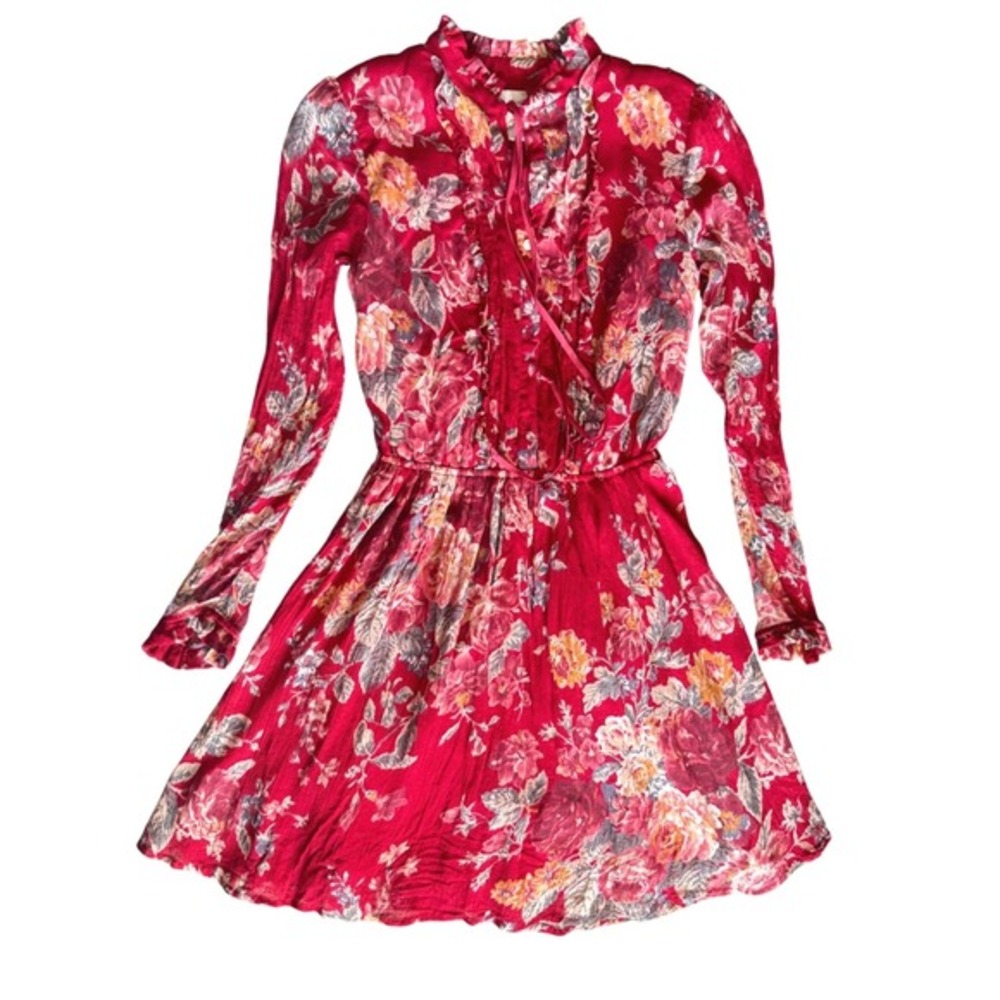 Vintage Ralph Lauren denim and supply red floral mini dress